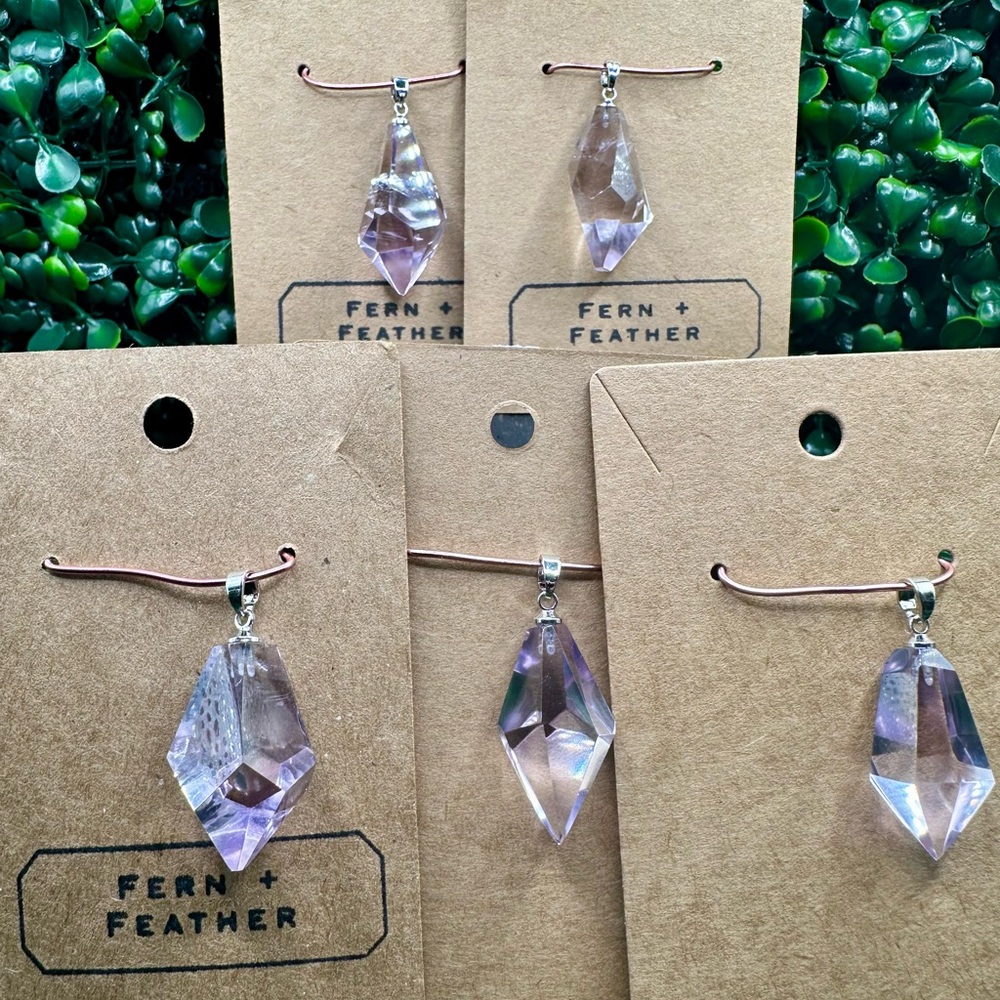 Natural Rose De France Amethyst Free Form Pendant
